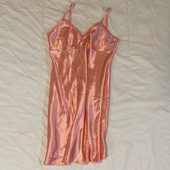 Adonna Pink and White Polka Dot Slip Dress - Picture 2 of 8